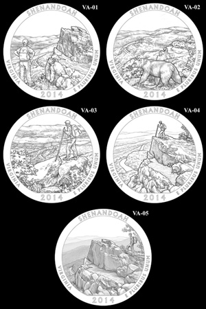 Candidate designs for the Shenandoah National Park Quarter